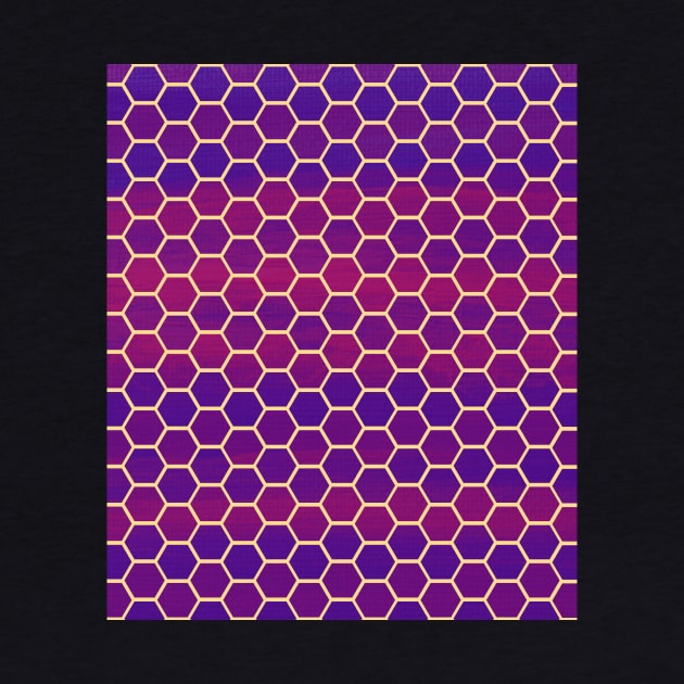 Ornamental Pattern Purple Gold Hexagons by MONMON-75